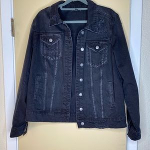 black oversized jean jacket